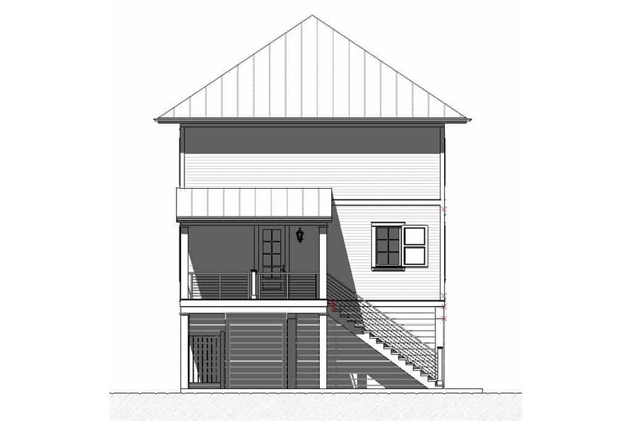 Home Plan Rear Elevation of this 4-Bedroom,2401 Sq Ft Plan -168-1173