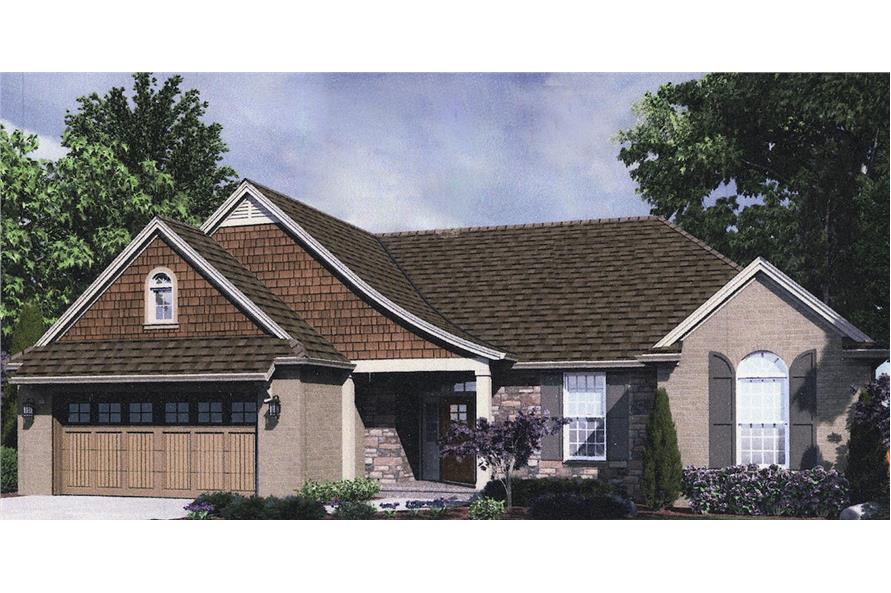 Home Plan Front Elevation of this 3-Bedroom,1741 Sq Ft Plan -169-1033