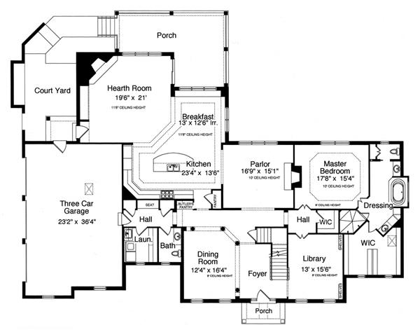 Colonial House Plan #169-1073: 4 Bedrm, 4222 Sq Ft Home | ThePlanCollection