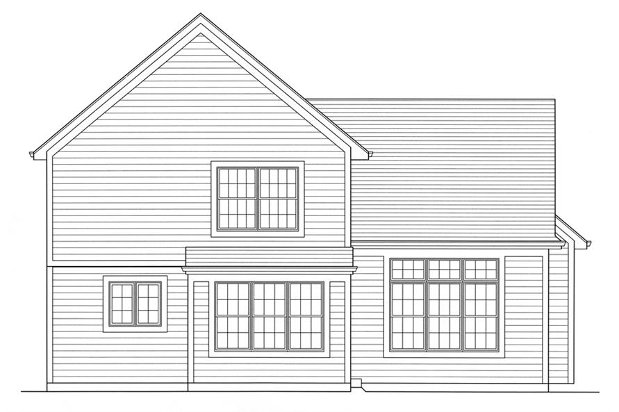 Home Plan Rear Elevation of this 4-Bedroom,1828 Sq Ft Plan -169-1091