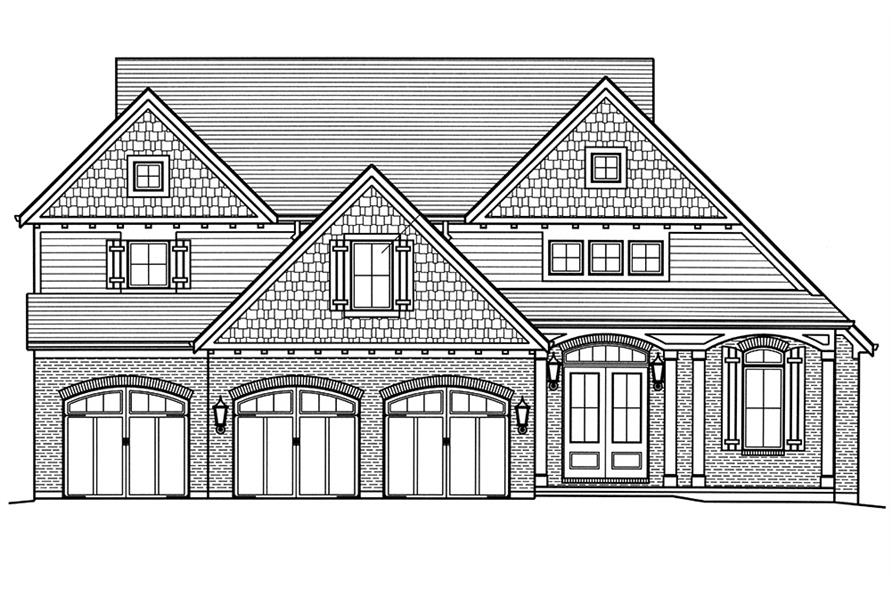 Home Plan Front Elevation of this 4-Bedroom,2600 Sq Ft Plan -169-1131