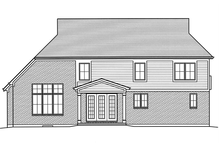 Home Plan Rear Elevation of this 4-Bedroom,2600 Sq Ft Plan -169-1131