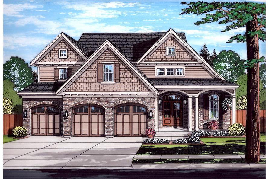 4-Bedroom, 2600 Sq Ft Craftsman Home Plan - 169-1131 - Main Exterior