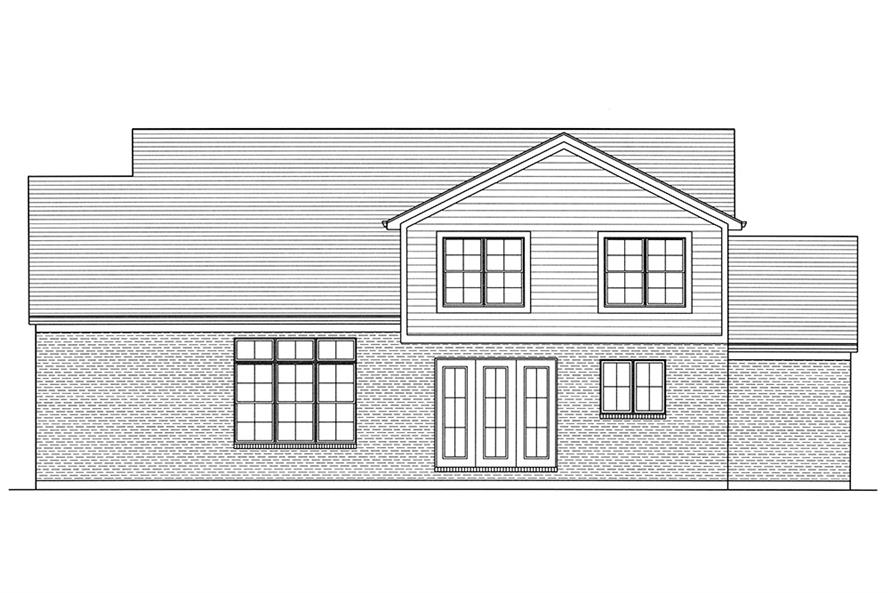 Home Plan Rear Elevation of this 4-Bedroom,2481 Sq Ft Plan -169-1134