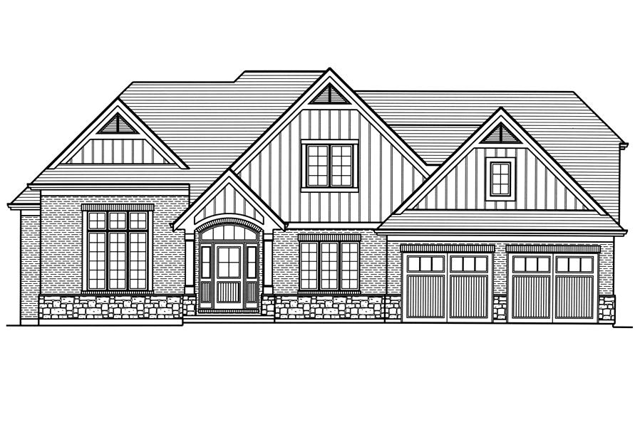 Home Plan Front Elevation of this 3-Bedroom,1906 Sq Ft Plan -169-1184