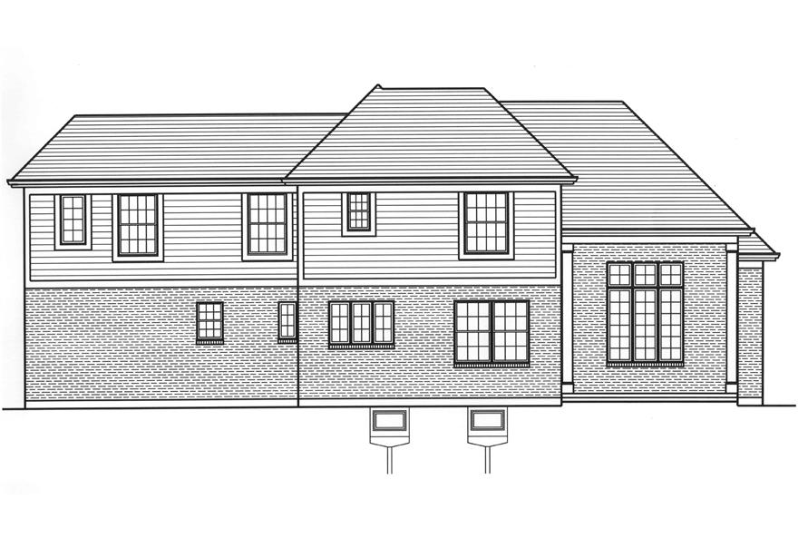 Home Plan Rear Elevation of this 3-Bedroom,1906 Sq Ft Plan -169-1184