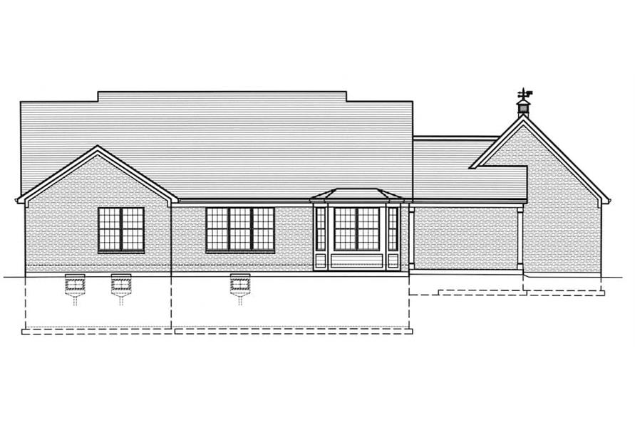 Home Plan Rear Elevation of this 3-Bedroom,2041 Sq Ft Plan -169-1186