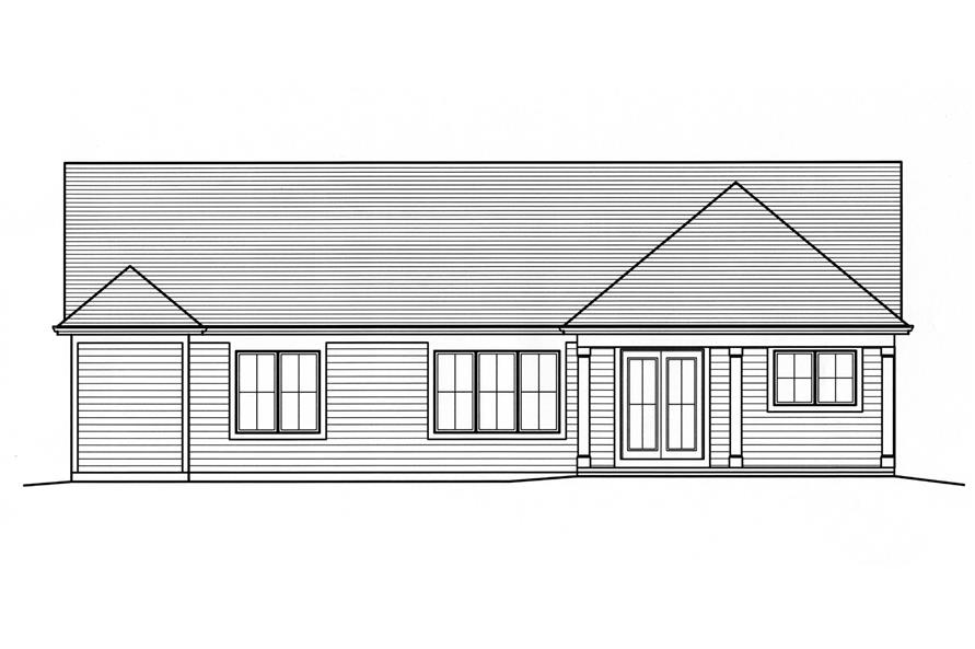 Home Plan Rear Elevation of this 3-Bedroom,1885 Sq Ft Plan -169-1204