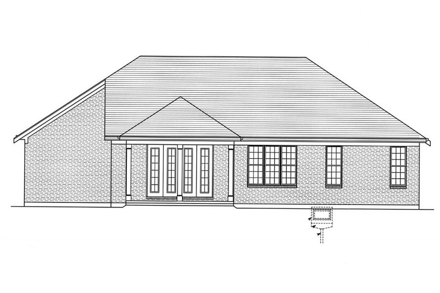 Home Plan Rear Elevation of this 3-Bedroom,1716 Sq Ft Plan -169-1206