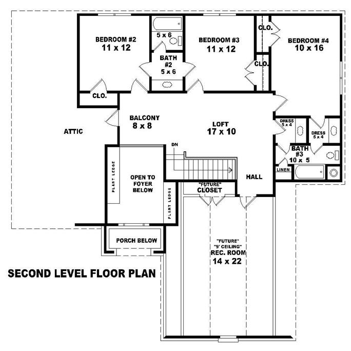 French Home Plan - 4 Bedrms, 3.5 Baths Baths - 2754 Sq Ft - #170-1154