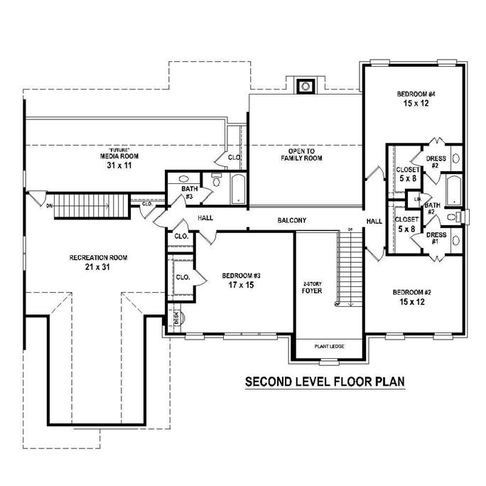 French Home Plan - 4 Bedrms, 2.5 Baths Baths - 4282 Sq Ft - #170-1806