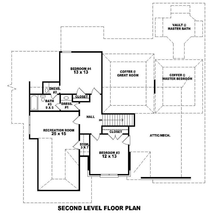 French House Plan - 4 Bedrms, 3.5 Baths Baths - 3496 Sq Ft - #170-1823