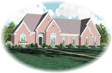 4-Bedroom, 2673 Sq Ft French House Plan - 170-2185 - Front Exterior