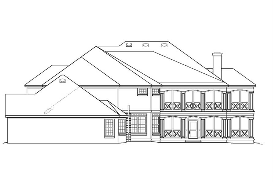 Home Plan Rear Elevation of this 5-Bedroom,4169 Sq Ft Plan -170-2459