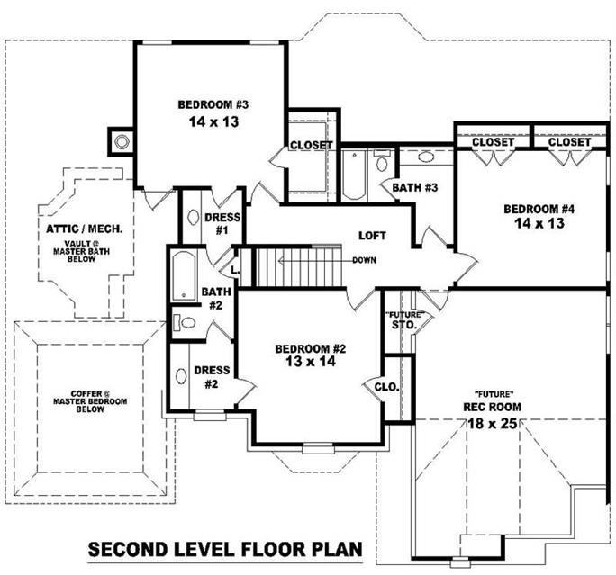 Traditional Home Plan - 4 Bedrms, 3 Baths - 2945 Sq Ft - #170-2696