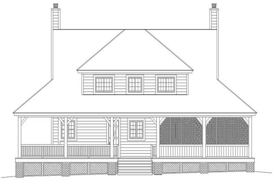 Home Plan Rear Elevation of this 3-Bedroom,2200 Sq Ft Plan -170-2777