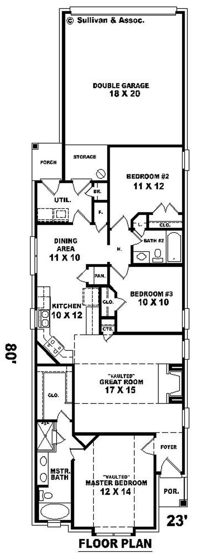 Small House Plans House Plan - 3 Bedrms, 2 Baths - 1307 Sq Ft - #170-2995