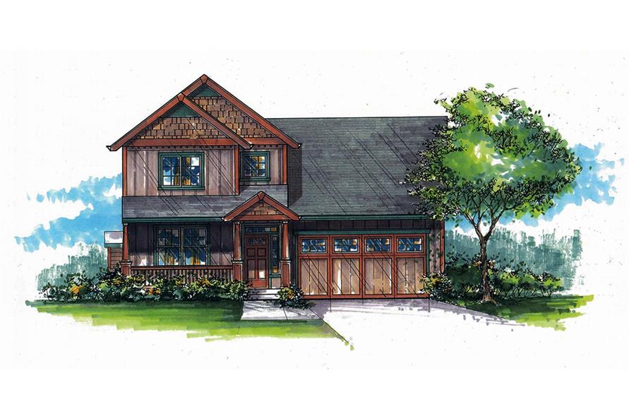 4-Bedroom, 1748 Sq Ft Craftsman House Plan - 171-1295 - Front Exterior