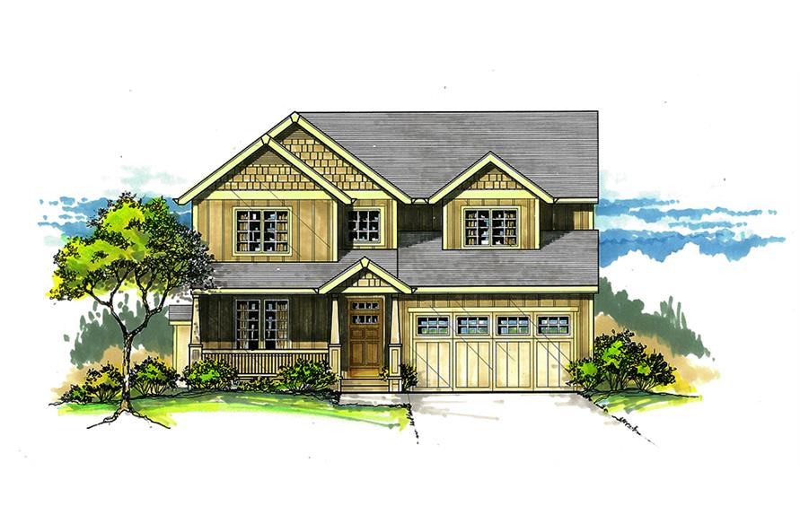 4-Bedroom, 2397 Sq Ft Craftsman House Plan - 171-1296 - Front Exterior