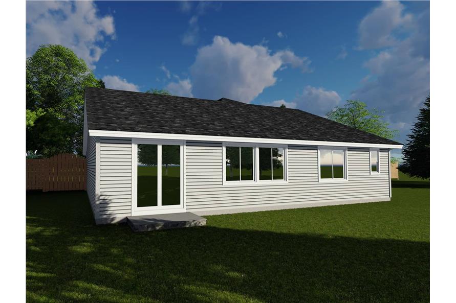 Home Plan Rear Elevation of this 3-Bedroom,1577 Sq Ft Plan -171-1329