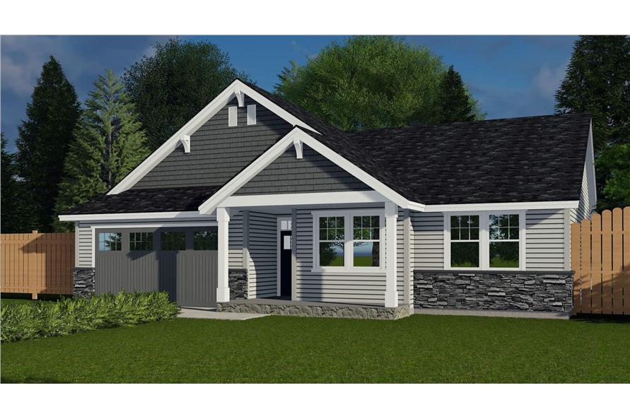 3-Bedroom, 1577 Sq Ft Craftsman House Plan - 171-1329 - Front Exterior