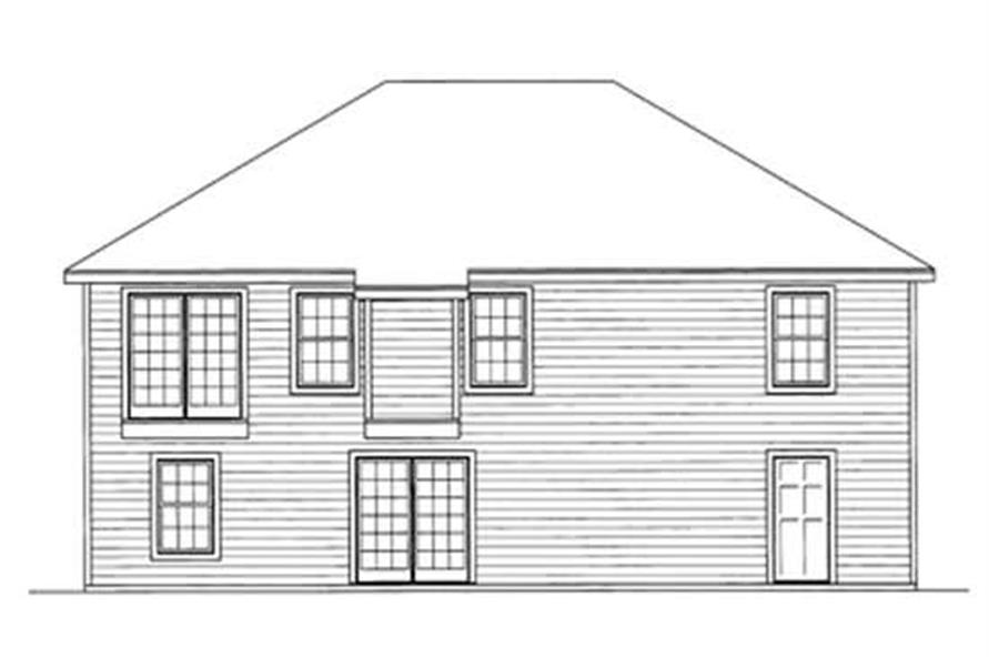 Home Plan Rear Elevation of this 4-Bedroom,1257 Sq Ft Plan -172-1003