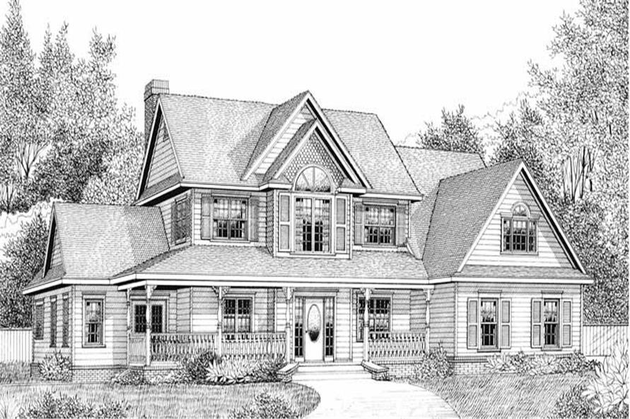 Home Plan Front Elevation of this 4-Bedroom,2705 Sq Ft Plan -173-1053