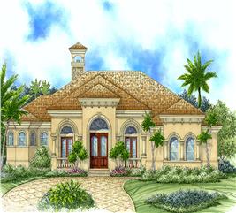 3 Bedrm, 3043 Sq Ft Mediterranean House Plan #175-1140