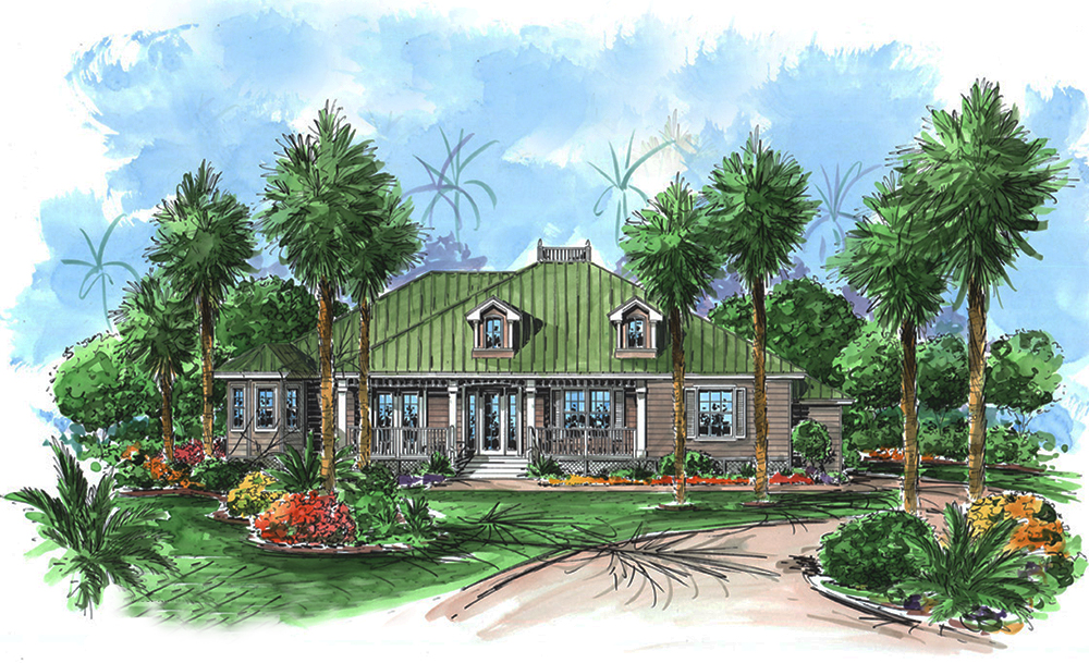 4 Bedrm, 2522 Sq Ft Florida Style House Plan #175-1208