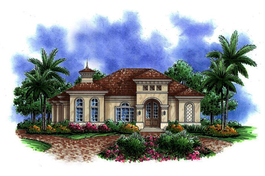 3-Bedroom, 2679 Sq Ft Mediterranean Home Plan - 175-1210 - Main Exterior