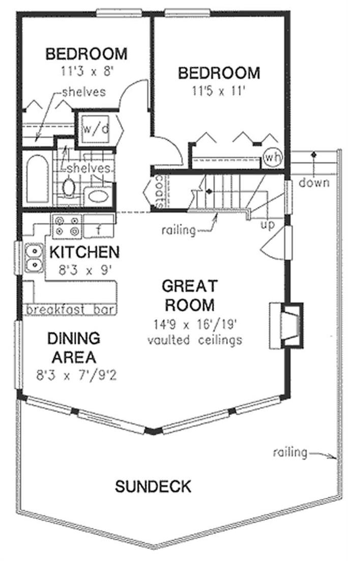 Small 2 Bedroom Log Cabin Plans With Loft Floor