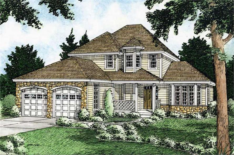 4-Bedroom, 2101 Sq Ft Country Home Plan - 177-1016 - Main Exterior