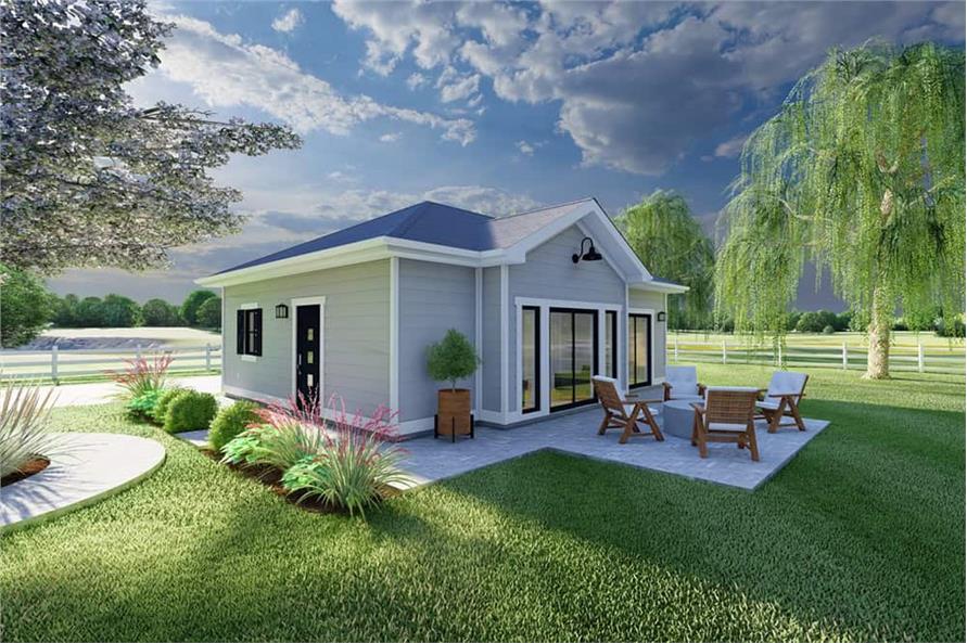 1-Bedroom, 796 Sq Ft Small House - Plan #177-1045 - Front Exterior