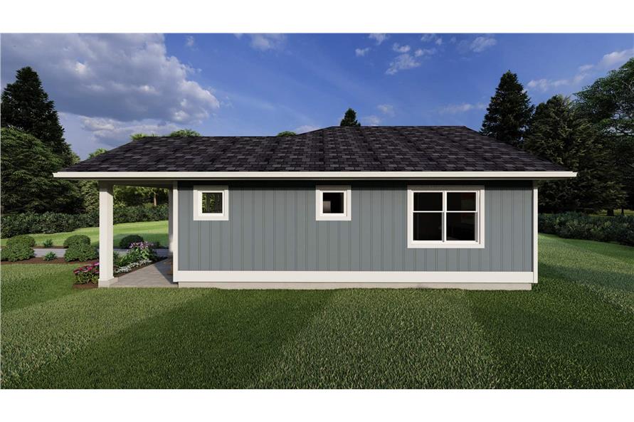 Right Side View of this 1-Bedroom,624 Sq Ft Plan -177-1065