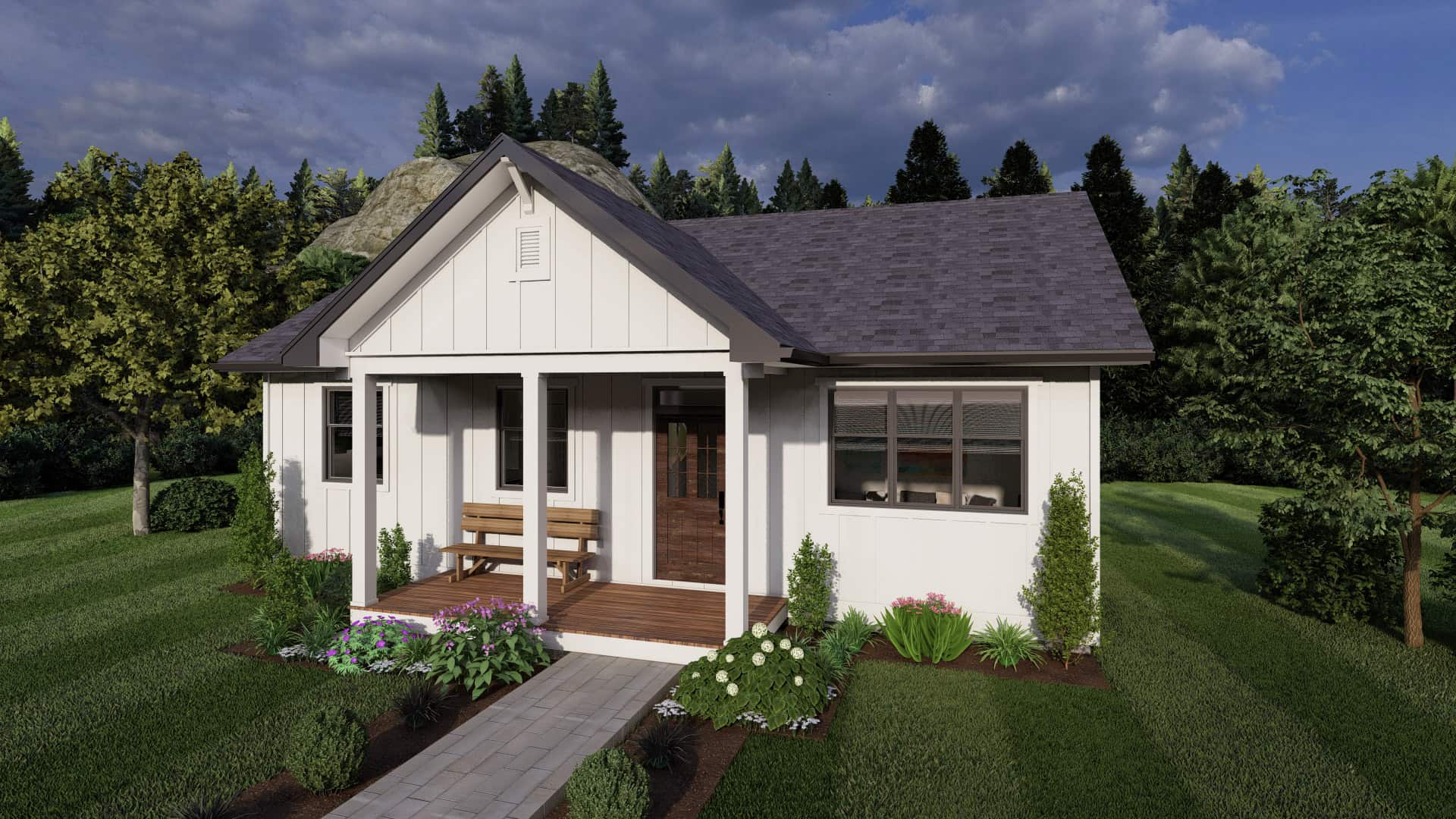 Country House Plan - 2 Bedrms, 1 Baths - 936 Sq Ft - #177-1066