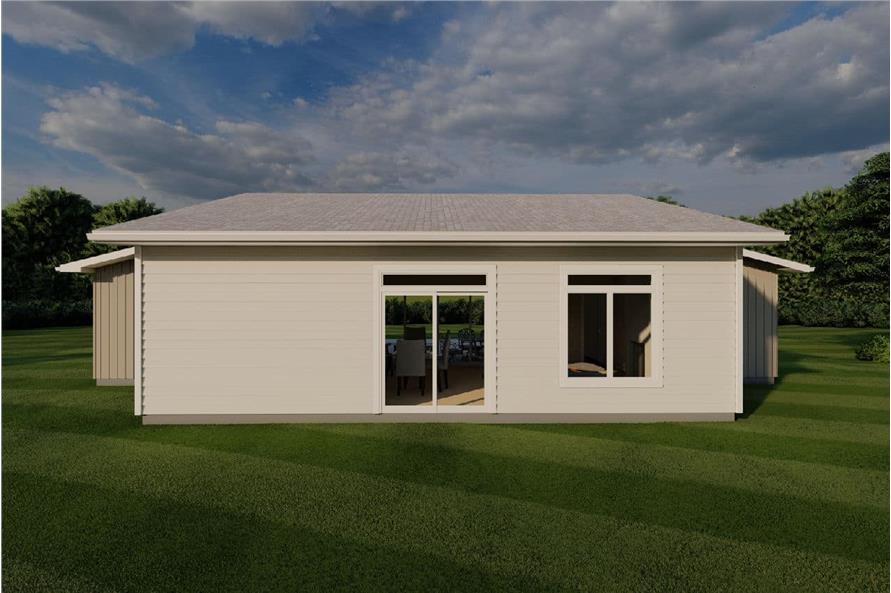 Rear View of this 2-Bedroom,1144 Sq Ft Plan -177-1070