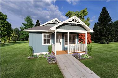 1-Bedroom, 637 Sq Ft Handicap Accessible House Plan - 177-1075 - Front Exterior