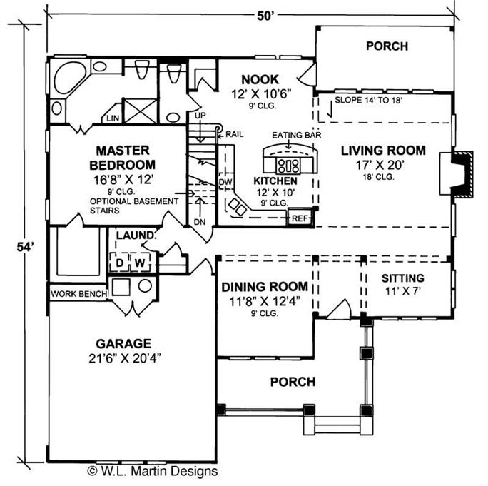 Country, Traditional House Plans - Home Design Marinette # 5428