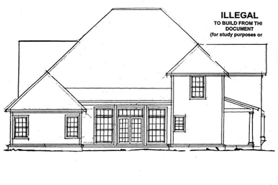 Home Plan Rear Elevation of this 4-Bedroom,3188 Sq Ft Plan -178-1139