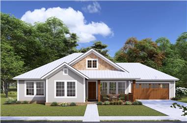 3-Bedroom, 1286 Sq Ft Country House Plan - 178-1147 - Front Exterior