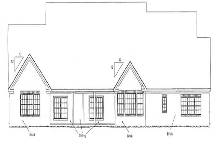 Home Plan Rear Elevation of this 4-Bedroom,4451 Sq Ft Plan -178-1162
