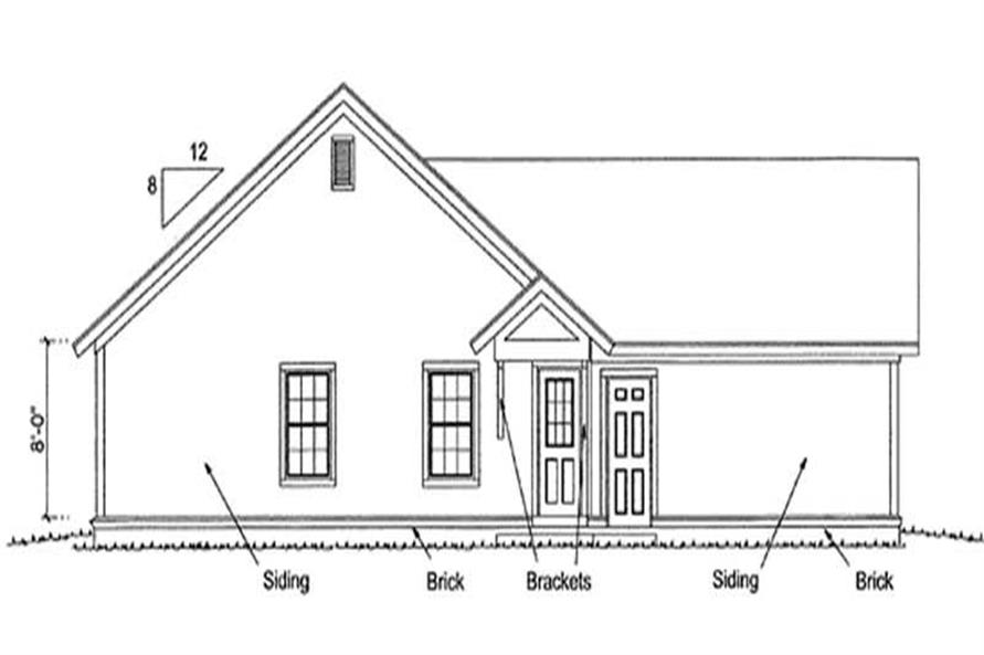 Home Plan Rear Elevation of this 3-Bedroom,1260 Sq Ft Plan -178-1175