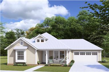 3-Bedroom, 1376 Sq Ft Country House Plan - 178-1177 - Front Exterior