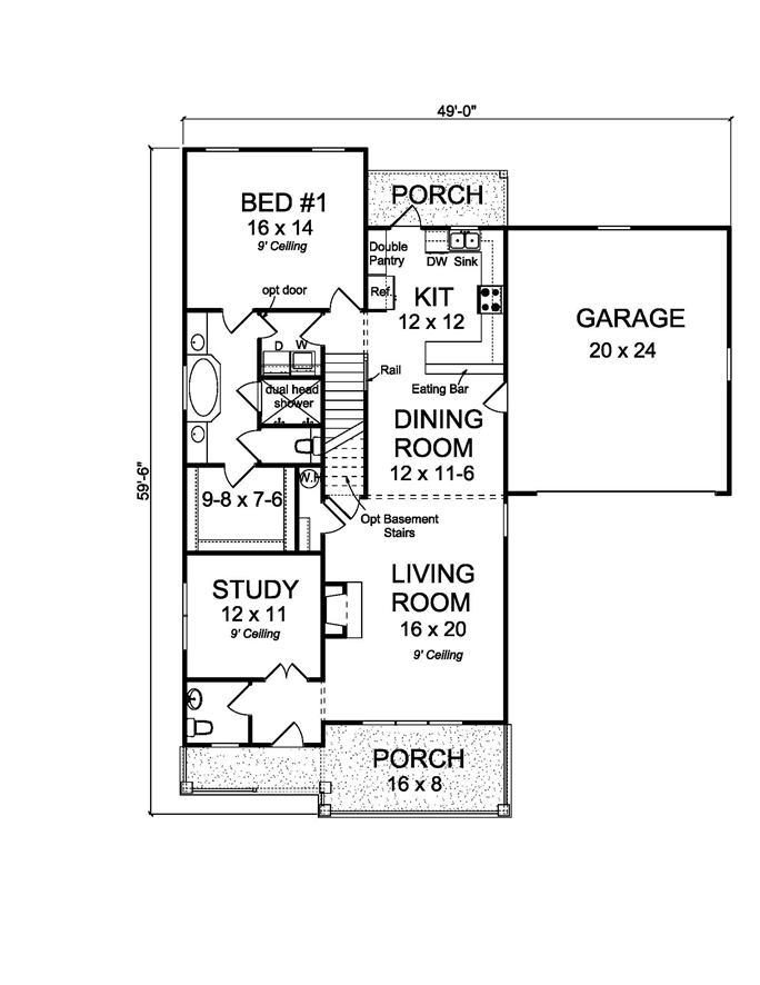 Craftsman House Plan #178-1219: 4 Bedrm, 2232 Sq Ft Home 