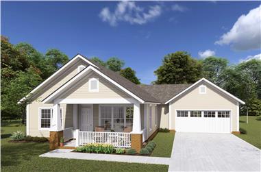 2-Bedroom, 1147 Sq Ft Cottage House Plan - 178-1233 - Front Exterior