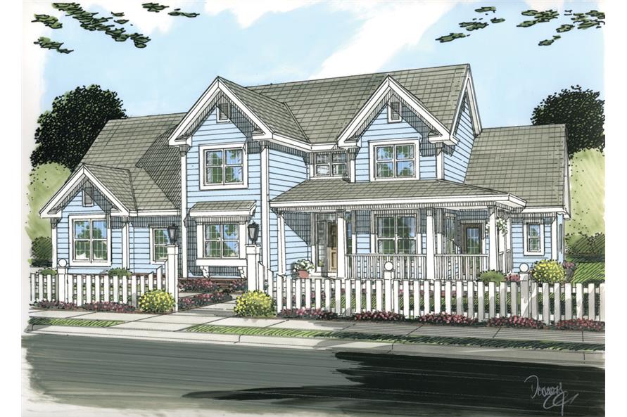 4-Bedroom, 2578 Sq Ft Country Home Plan - 178-1253 - Main Exterior