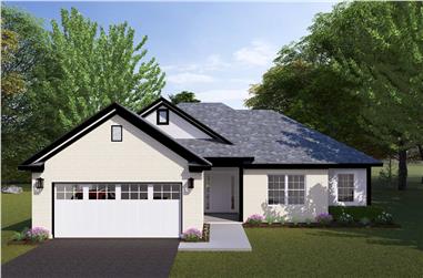 3-Bedroom, 1121 Sq Ft Traditional House Plan - 178-1266 - Front Exterior