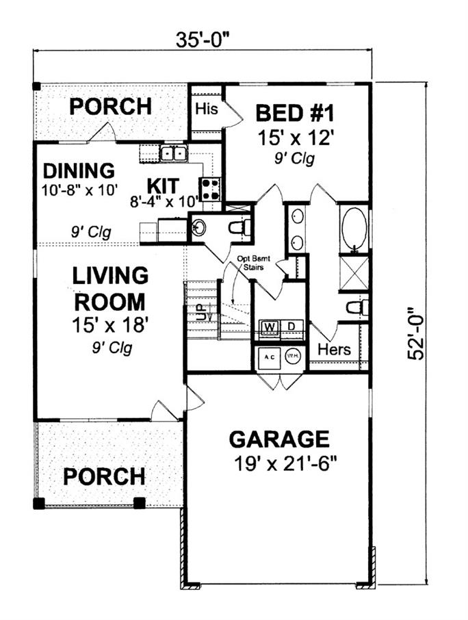 Traditional Floor Plan - 4 Bedrms, 2.5 Baths - 1615 Sq Ft - #178-1270