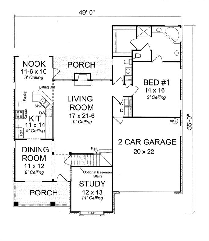 Traditional House Plan #178-1272: 4 Bedrm, 2306 Sq Ft Home Plan