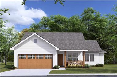 3-Bedroom, 1145 Sq Ft Traditional House Plan - 178-1312 - Front Exterior